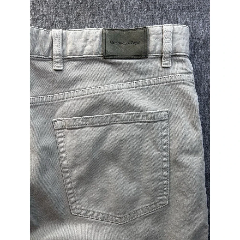 ERMENEGILDO ZEGNA LUXURY REGULAR FIT STRAIGHT LEG Men’s JEANS 38x32 Stone Colour
